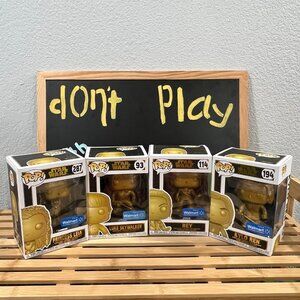 Funko Pop - Star Wars - Princess Leia, Luke Skywalker, Rey & Kylo Ren - Gold